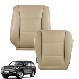 LABLT Driver Bottom & Top Leather Seat Cover Tan Replacement for Land Cruiser 1998 1999 2000 2001 2002 2003 2004 2005 2006 2007
