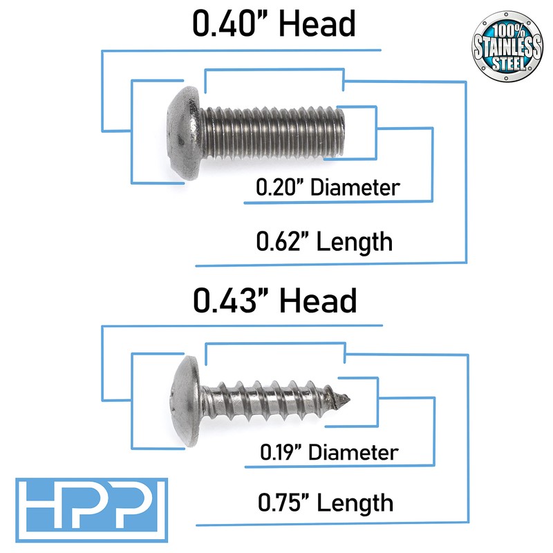 HPP License plate Stainless Steel Screws for All volkswagen Models