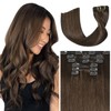 Ukira Extensiones De Cabello Castaño Medio Clip De Cabello Humano