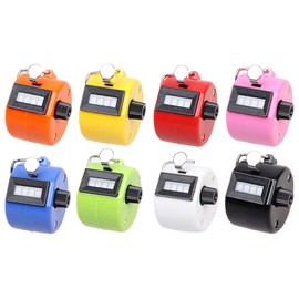Kellegour 8 Piece Hand Tally Counter,Hand Mechanical Counters Clickers,4-Digit Number Count Clicker Counter,8 Colors Handheld Tally Counter,Handheld Counter for Coaching,Knitting,Lap,Fishing,Golf,Row