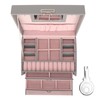 Three Layer Jewelry Storage Box PU Leather Necklace Rings Earrings