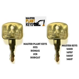 JCB, Bomag Master Plant Keys for Ignition Switch Construction/Agricultural Machinery - Excavators - Diggers - Dumper Trucks - Tractors - Telehandlers - Forklifts – Rollers - Dozers - Plant Tools
