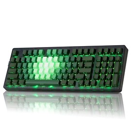 ZORNHER ZH980 Wireless Mechanical Gaming Keyboard,95% Green Hot-Swappable Custom Creamy Keyboard with Number Pad,Lighted Up PBT Keycaps,Pre-lubed Linear Switches,RGB Backlit,2.4GHz/USB-C/BT5.0