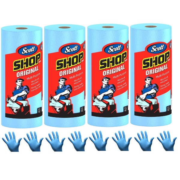 Scott Scott Shop Towels, Strong and Absorbent Multi-Purpose Blue Disposable
