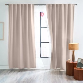 Vianney Jgo De 2 Cortinas Viasoft Almond Cortas 1.80 M Vianney Beige