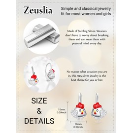Zeuslia Animal Leverback Hoop Earrings 925 Sterling Silver Axolotl/Cat/Snake/Elephant/Fox Huggie Earrings Hypoallergenic Cute Animal Jewellery Gifts for Women Daughter, Sterling Silver, Created Cubic