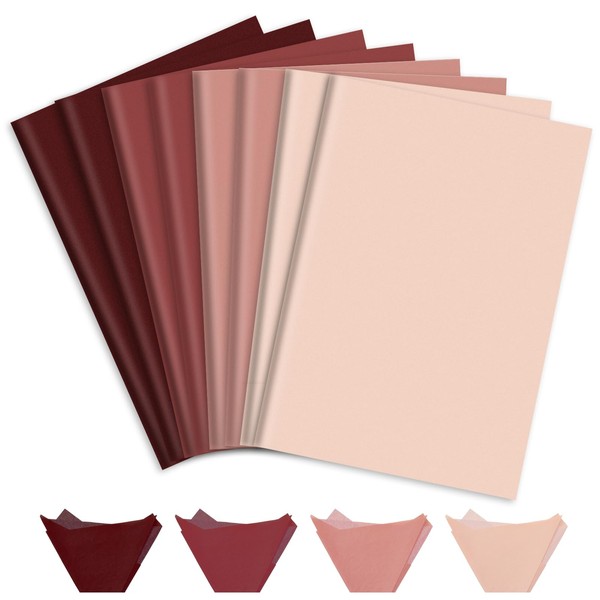 JarThenaAMCS 60 Sheets Rose Pink Tissue Paper Gradient Pink Wrapping