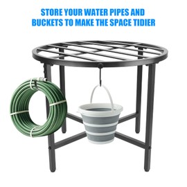 Z8 Rain Barrel Stand with Bucket & Hose Hooks Heavy Duty Water Collection Base Suitable for 45/50/55 Gallon Outdoor Rain Barrel