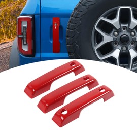 PDKLIN for Bronco Door Handle Cover Trim Red Fit for Ford Bronco 2021 up Red Exterior Accessories 3pcs