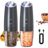 CIRCLE JOY Rechargeable Electric Salt and Pepper Grinder Set Gravity