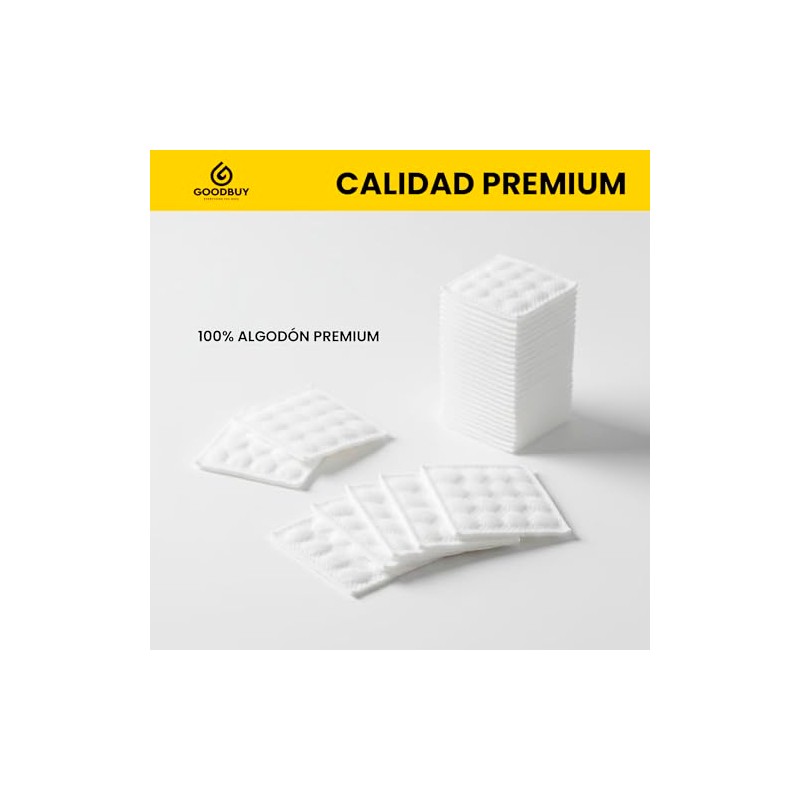 Almohadillas de Algodón Premium, 200 Piezas, 100% Algodón, Hipoalergénicas, Hechas