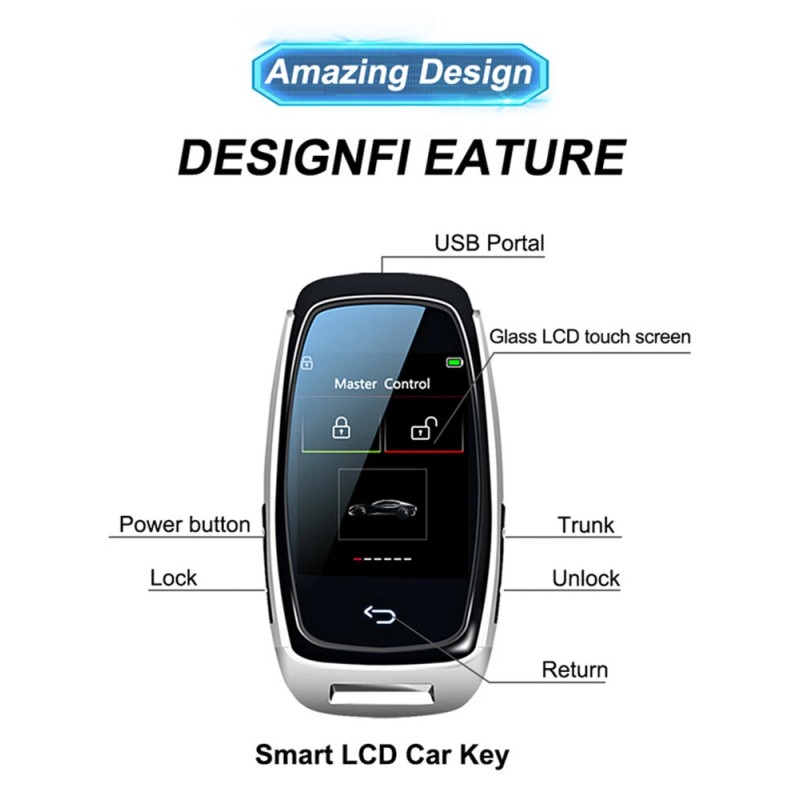 BCSMMCAR Touch Screen Display Digital Car Remote Smart Key LCD