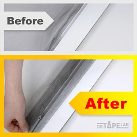 DR.TAPELAB Window Mesh Screen Repair Tape kit, Gray, 2inx15FT, Strong Adhesive & Waterproof, Covering up Holes and Tears Instantly, for Window and Screen Door, Fiberglass (Gray, Grey)