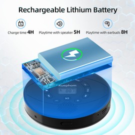 CD Player Portable,Discman Rechargeable,Walkman CD Player with Speaker, Headphones,CD-R,MP3 USB playable,Anti Skip CD Playing for car,Suitable for Personal or Multi-Users,Black