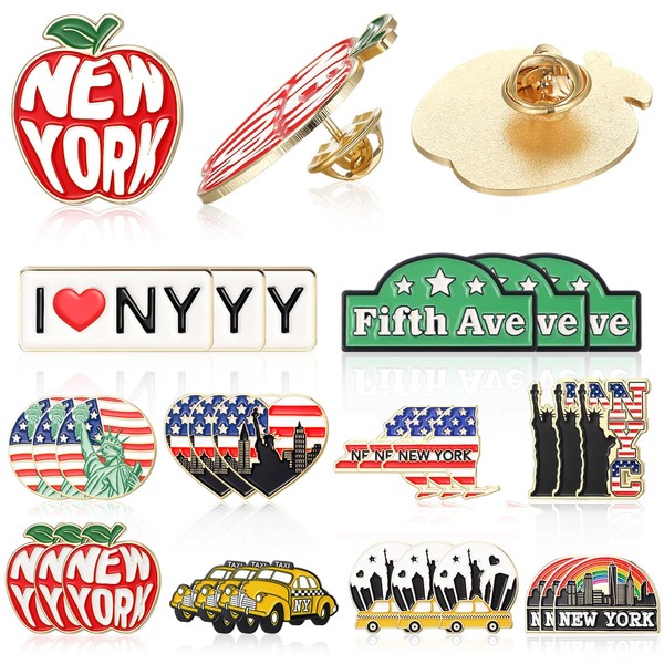 Thiccywoov 30 Pcs New York Enamel Lapel Pin Bulk New