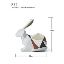 Amoy-Art Rabbit Sculptures Figures Modern Arts Decor Animal Statue Living Room Art Polyresin Geometric Gift 15 cm