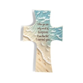 Roman, 8" H Footprints Wall Cross, Religious Gifts, Insperational Home Decor