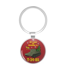 BKR Graphics All I want for Christmas is... T-34-85 Metal Double Sided Key Chain Keychain
