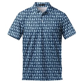 Bigfoot Polo Shirts for Men Sasquatch Mens Polo Shirts Casual Short Sleeve Button Up Golf Shirts for Men