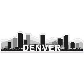 StickerTalk Denver Skyline Vinyl Sticker, 10 inches by 2.5 inches