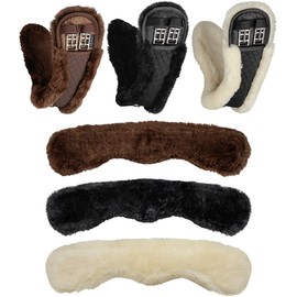 Equinate Moon Girth Anatomical Real Lambskin Short Girth Dressage Girth Length 60 cm Black
