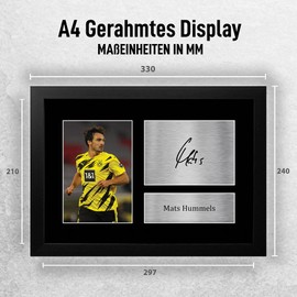 HWC Trading FR A4 Mats Hummels Borussia Dortmund Gifts Printed, Signed Autograph Picture, For Football Fans and Pendants - A4 Framed