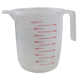 XL-Messbecher, große Größe bis 1,5 l, langlebiger Kunststoff-Messbecher mit Skalenmarkierungen für Flüssigkeiten, Messbecher mit Kapazität von 1500 ml, robust und leicht