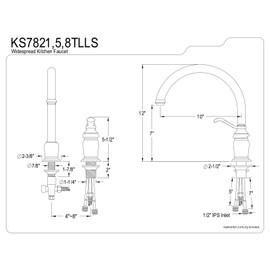 Kingston Brass KS7821TLLS Templeton Single Handle HIGH SPOUT Kitchen Faucet without Sprayer, Polished Chrome