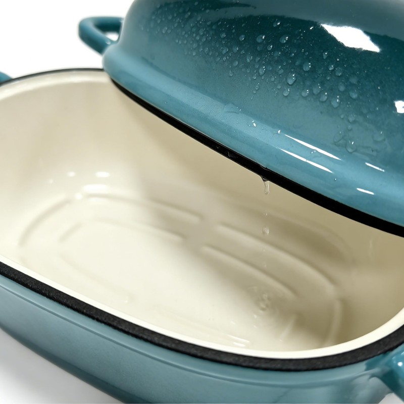 Davnjcka Enamelled Cast Iron Bread Loaf Pot, Non Stick Dutch