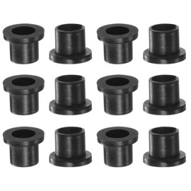 sourcing map 12pcs Flanged Sleeve Bearings 8.1mm Bore 10mm OD 10mm Length Nylon Bushings for Shaft, Black
