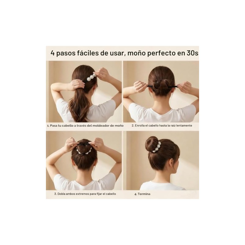 4 piezas de esponja mágica para moños de pelo con