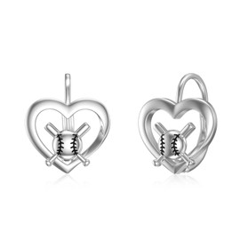 YAFEINI Baseball Earrings for Women S925 Sterling Silver Heart Softball Hoop Earrings Jewelry Gifts for Women Teen Girls