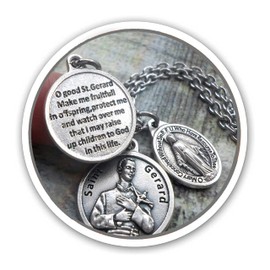 St. Gerard, Fertility, Pregnancy Prayer Necklace, Keychain or Clip, Patron Saint Catholic Jewelry, Customize with Initial or Crystal Birthstone Option, Unisex Gift