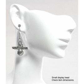 Sports – “I 'Heart' Volleyball” - 19x15mm - Silver alloy charm dangle earrings. Hypoallergenic Stainless-Steel Fishhook or Silver Plated Ball-Post, or Clip-on Earrings Opt.