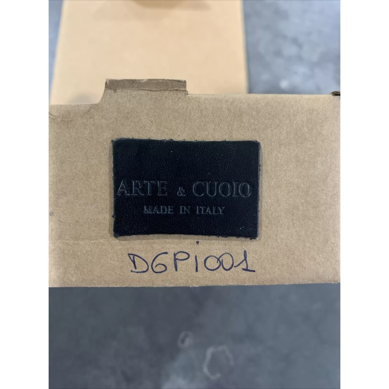 Arte & Cuoio Piombo Black Leather Tray 5.5” X 5.5”