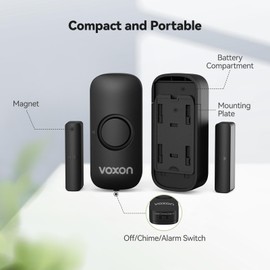 Window Alarm Door Alarms for Kids Safety, VOXON Wireless Door Alarm for Home Security Personal Security Window Alarms Sensor Burglar Door Alarm for Pool, Cars, Sheds, Caravans DIY Kit Pack of 6