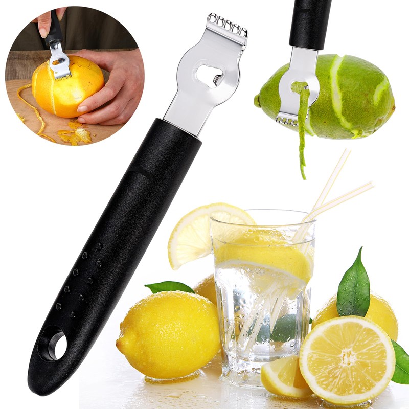Ouligay Lemon Zester Tool,Channel Knife,Lemon Peeler,Lemon Bar Tools,Stainless Steel Bartender