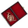 Miniature French Horn Delicated Golden Mini Instrument Ornament Decoration for