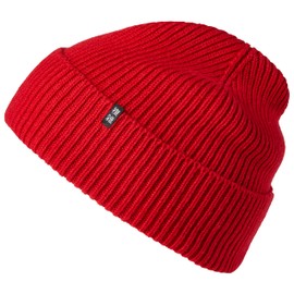 Enter the Complex® Merino Winter Hat - Tao - 100% Merino Wool Beanie, Watch Cap, Knitted Hat, Soft and Elastic, Chunky Knit, Men and Women, red