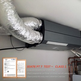 6 Inch Insulated Flexible Duct R6 Silver Jacket 25 Feet Long with 2 Clamps,Used in Standard Heating and Air Conditioning (HVAC)