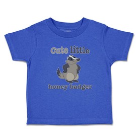 Toddler T-Shirt Cute Little Honey Badger Striped Forest Wildlife Cotton Boy & Girl Clothes Funny Graphic Tee Royal Blue Design Only 5 6T