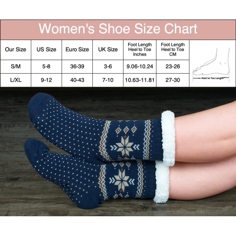 Cozylook Women's Fuzzy Slipper Socks with Non-Slip Grippers, Cozy Fluffy