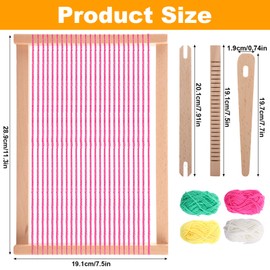 JMIATRY Weaving Loom Kit for Adults Beginners, 30x20cm Multi-Craft Wooden Large Lap Frame Knitting Weaving Loom DIY Hand-Knitted Woven Set