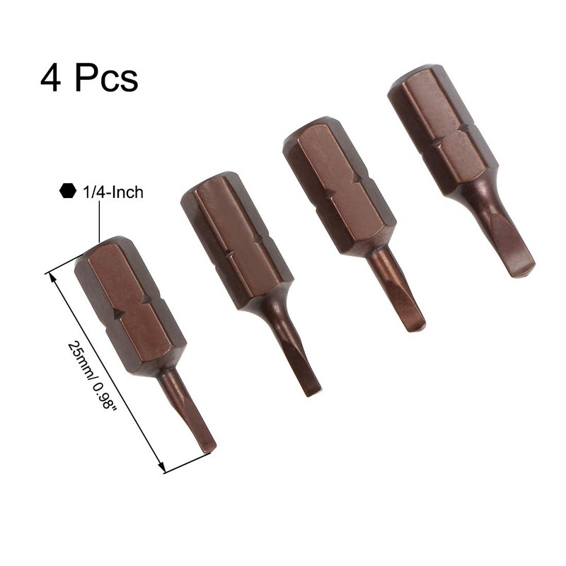 uxcell Triangular Bits Set 4-in-1 1/4 Inch Hex Shank Magnetic
