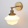 Pathson Vintage Wall Sconce Lamp with Milk White Glass Shade,