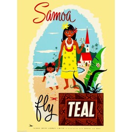 Magnet American Samoa Islands by Air United States America Travel Advertisement Magnet