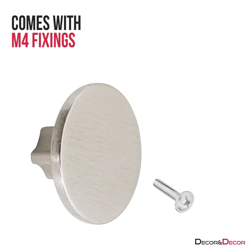 Decoranddecor Vesta - 40mm Round Kitchen Cabinet Furniture Knob Zinc