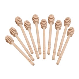 100pcs 6 inch Wooden Honey Mixing Stirrer Dipper Stick Collecting Dispensing Drizzling Honey Spoon Dipper Jam Portable Wedding Party Gift (100, 6Inch)