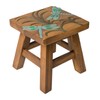 Dragonfly Design Hand Carved Acacia Hardwood Decorative Short Stool