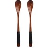 2 Set of Retro Handcrafted Wooden Long Coffee Tea Spoon